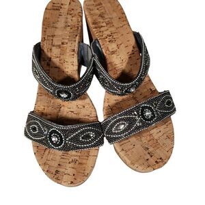 Corky's Bliss Blingy Sandals Cork 4" Heel. 1" Platform Size 11